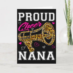 Funny Proud Cheer Nana Leopard Mothers Day Women Card