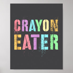 Funny Proud Crayon Eater Military Veteran Dad Offi Poster