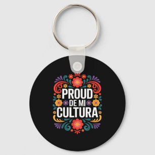 Funny proud de mi cultura mexican heritage saying  key ring