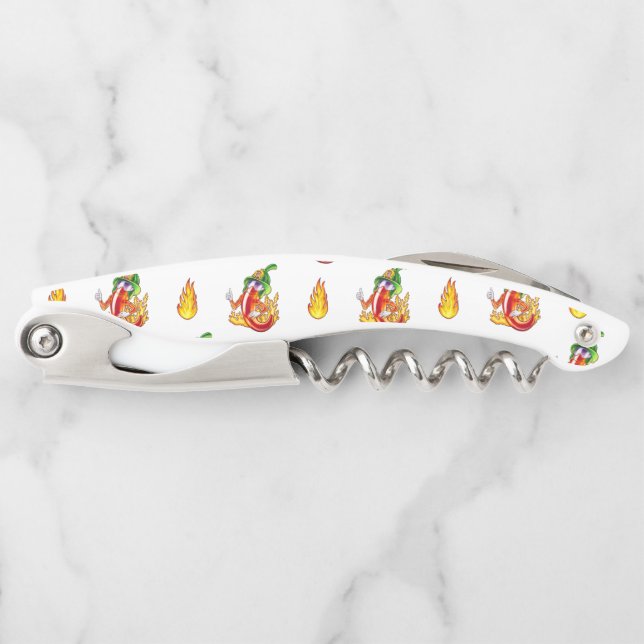 Funny Proud Firefighter Chilli On Fire Gives Thumb Corkscrew (Front)