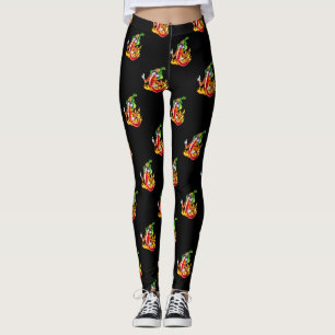Funny Proud Firefighter Chilli On Fire Gives Thumb Leggings