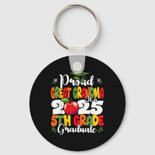 Funny Proud Great Grandma Cl Of 2025 5th Grade Gra Key Ring