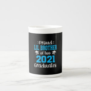 Funny Proud Lil Brother Of  2021 Graduates Bone China Mug