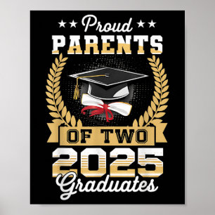 Funny Proud Parents Of A Two 2025 Graduate Twins G Poster