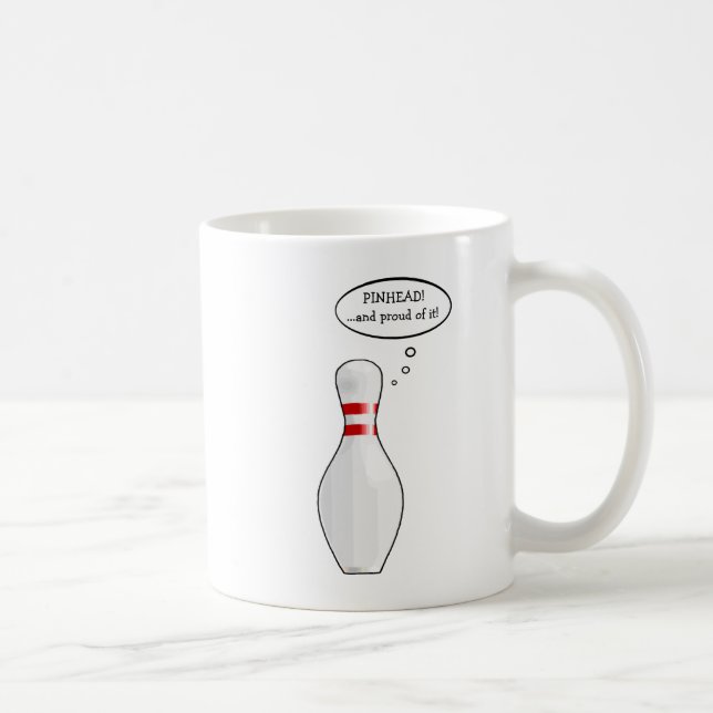 Funny Proud Pinhead Bowler Bowling Pin Cartoon Coffee Mug (Right)