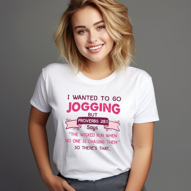 Funny Proverbs 28:1 Jogging Shirt – Christian Humo (Funny Proverbs 28:1 Jogging Shirt – Christian Humor)