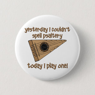 funny psaltery 6 cm round badge