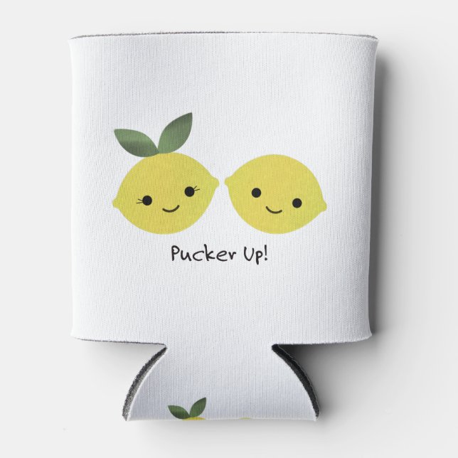 Funny Pucker Up Lemons Can Cooler (Front)
