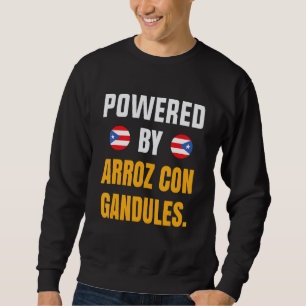 Funny Puerto rico Flag shirt Powered By Arroz Con 