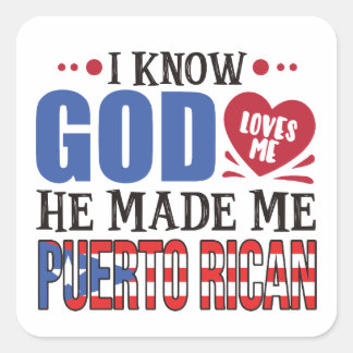 Funny Puerto Rico Heritage Quote Square Sticker