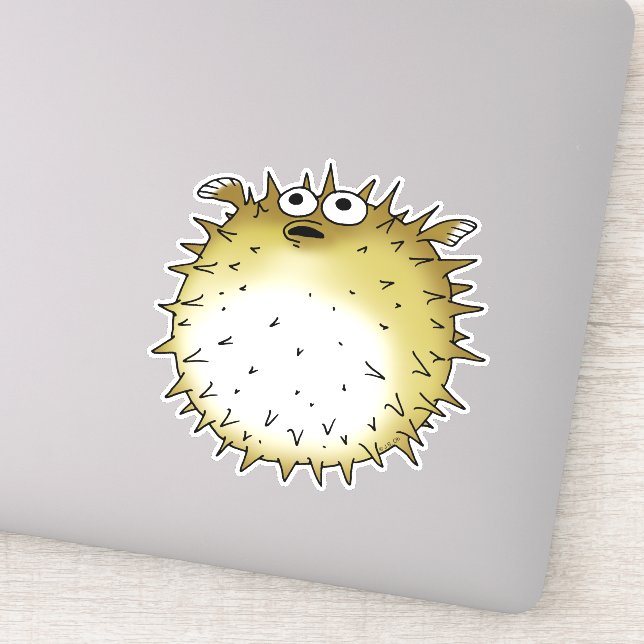 funny puffer fish cartoon (Detail)