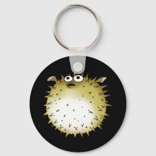 funny puffer fish key ring