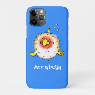 Funny puffer fish porcupine fish cartoon Case-Mate iPhone case