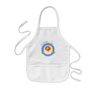Funny puffer fish porcupine fish cartoon kids apron
