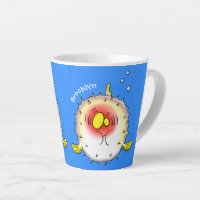 Funny puffer fish porcupine fish cartoon