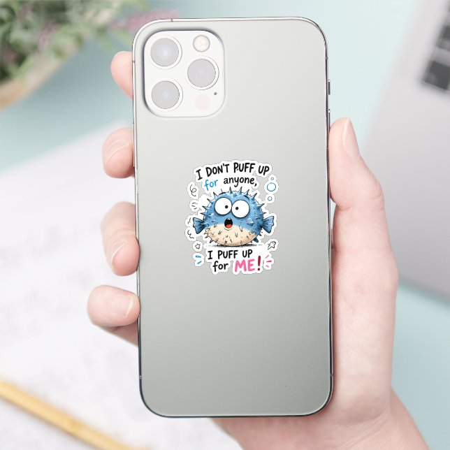Funny Pufferfish Kids Tee | I Puff Up for Me (Phone)
