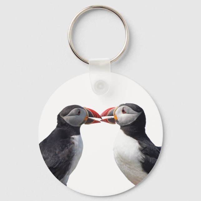 Funny puffins key ring (Front)