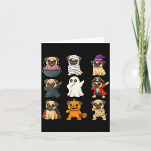 Funny Pug Breed Pet Halloween Pumpkins Halloween Card