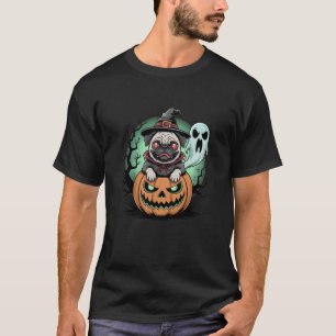 Funny Pug Breed Pet Halloween Pumpkins Halloween D T-Shirt
