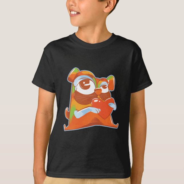 Funny Pug Candy Dog Design T-Shirt (Front)