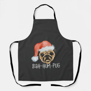 Funny Pug Christmas Dog Mum Dad Pyjamas Oversized Apron