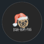 Funny Pug Christmas Dog Mum Dad Pyjamas Oversized  Classic Round Sticker<br><div class="desc">Funny Pug Christmas Dog Mum Dad Pyjamas Oversized T-Shirt</div>