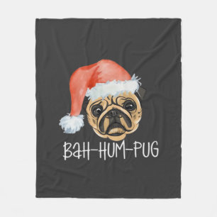 Funny Pug Christmas Dog Mum Dad Pyjamas Oversized Fleece Blanket