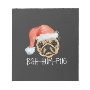 Funny Pug Christmas Dog Mum Dad Pyjamas Oversized  Notepad