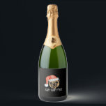 Funny Pug Christmas Dog Mum Dad Pyjamas Oversized  Sparkling Wine Label<br><div class="desc">Funny Pug Christmas Dog Mum Dad Pyjamas Oversized T-Shirt</div>
