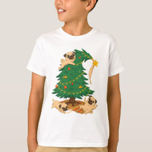 Funny Pug Christmas Tree Chaos Gift T-Shirt