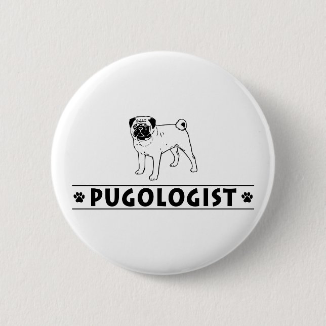 Funny Pug Dog 6 Cm Round Badge (Front)