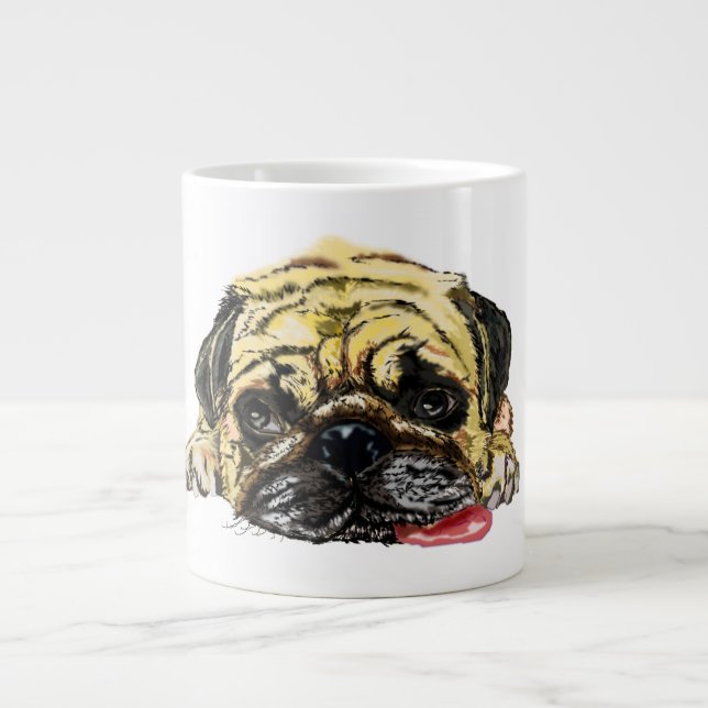 Funny Pug Dog Coffee Mug (Front)