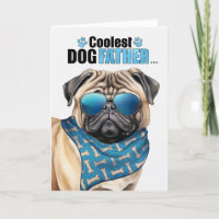 Funny Pug Dog Coolest Dad Father's Day