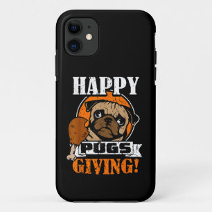 Funny Pug Dog Happy Pugsgiving Thanksgiving Case-Mate iPhone Case