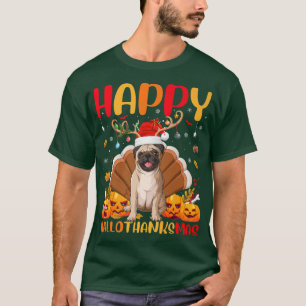 Funny Pug Dog Lover Happy Pug HelloThanksMas T-Shirt