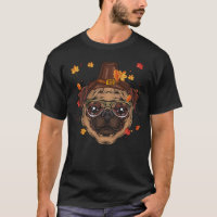Funny Pug Dog Lovers Pilgrim Hat Fall Happy Thanks