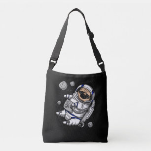 Funny Pug Dog Space Astronaut Cosmic Pet Crossbody Bag