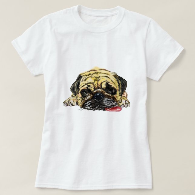 Funny Pug Dog T-Shirt (Design Front)