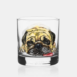 Funny Pug Dog Whiskey Glass