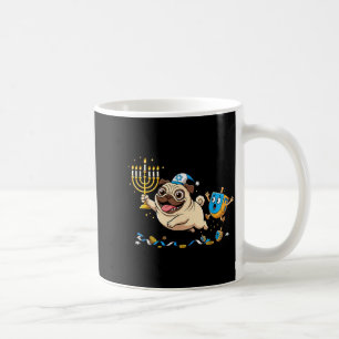 Funny Pug Dreidel Menorah Hanukkah Kids Womens Men Coffee Mug