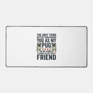 Funny Pug Family Friend Vintage Engraving Shirt De Desk Mat