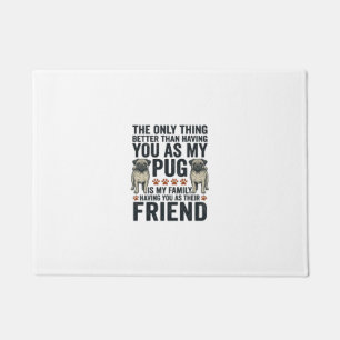 Funny Pug Family Friend Vintage Engraving Shirt De Doormat