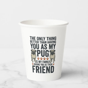 Funny Pug Family Friend Vintage Engraving Shirt De Paper Cups