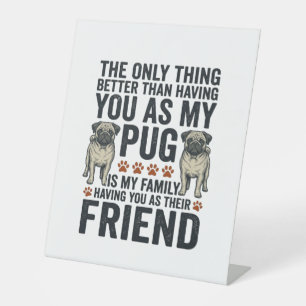 Funny Pug Family Friend Vintage Engraving Shirt De Pedestal Sign
