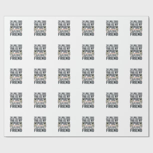 Funny Pug Family Friend Vintage Engraving Shirt De Wrapping Paper