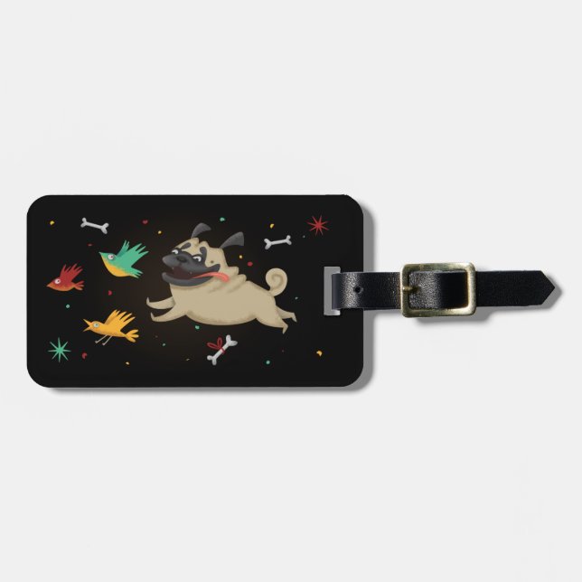 Funny Pug Luggage Tag (Front Horizontal)