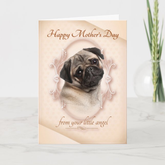 Funny Pug Mother's Day Card (Front)