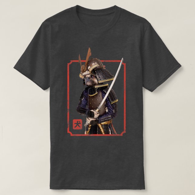 Funny Pug Owner Tee Samurai Pug Bushido Warrior Wi (Design Front)