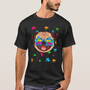 Funny Pug Puzzle Autism Awareness Dog Lover T-Shirt