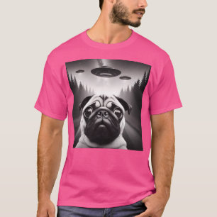 Funny Pug Ufo Selfie Meme Alien T-Shirt
